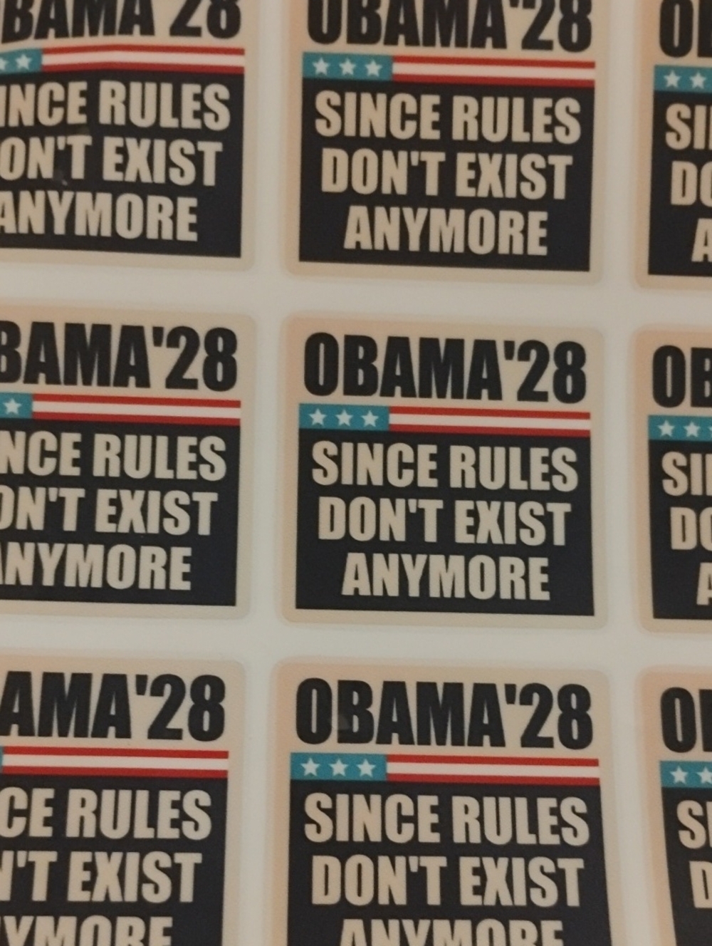 Free W Every Purchase!! Political Slogan Sticker Black, Red & Blue